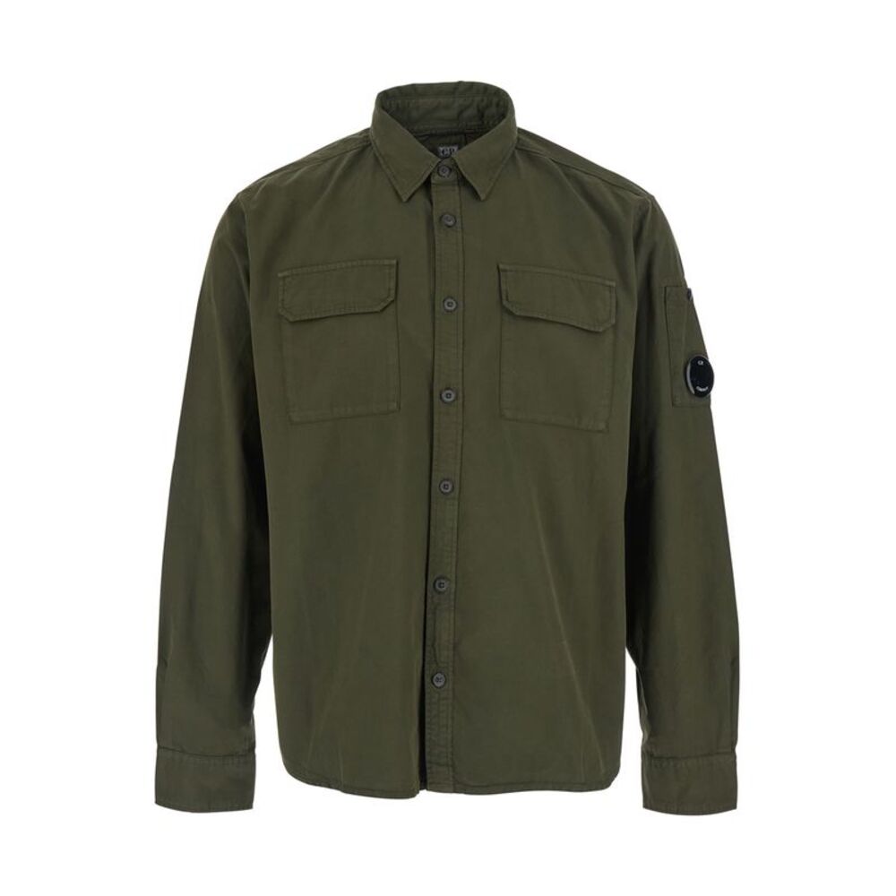 C.P. Company Men Organic Gabardine Long Sleeve Lens Shirt